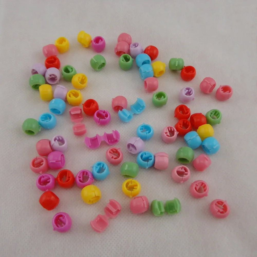 

100PCS Mini Plastic Ponytail ball Cuff holder Teethed snap ring Ponytail hair Rope Holders,Ties Braids Plaits Fringe bang