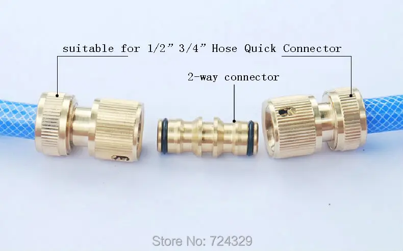 Медный садовый двухсторонний разветвитель шланга для 1/" 3/4" шланга быстрые разъемы трубопровод для полива соединитель 2 шт