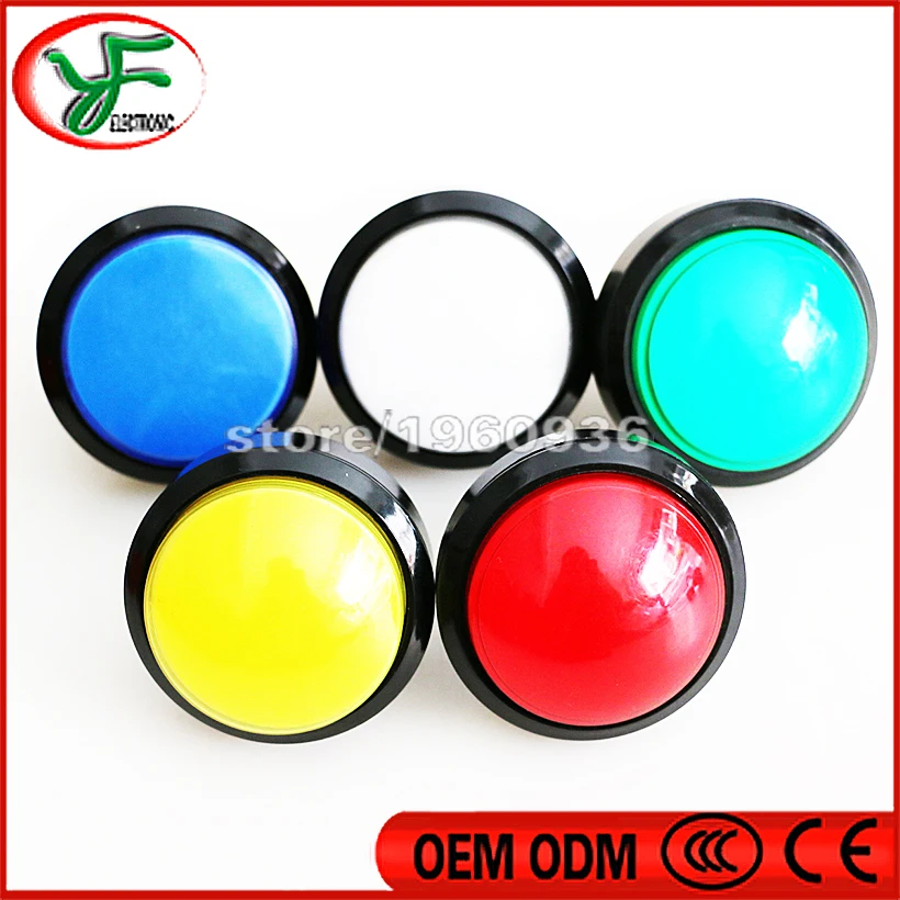 

10pcs 60MM Arcade Push Button Convex LED Light Lamp start push button Big Round Arcade Video Game Player Push Button microswitch