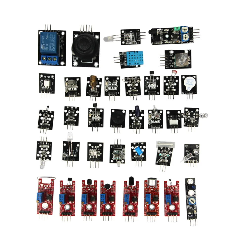 Окончательный 37 в 1 Сенсор Модули комплект для Arduino и Raspberry Pi и MCU обучение пользователей