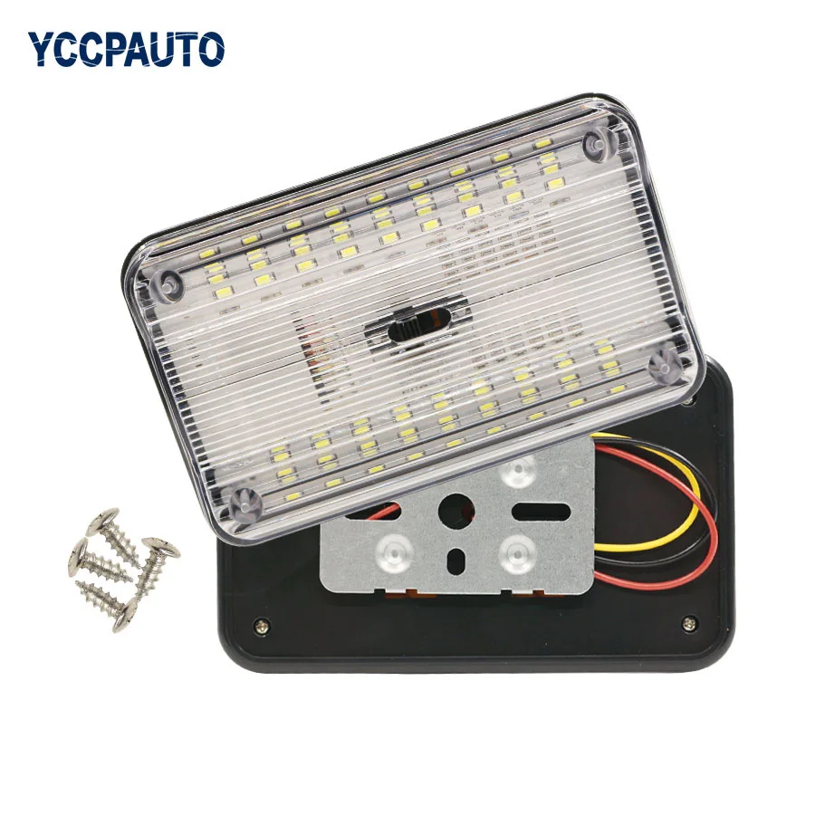 

Gfoloza Car Roof Light Auto Led Interior Dome Reading Lamp White 36SMD Rectangular Ceiling Lamp with Switch 12V 1PCS