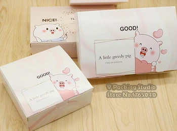

14x14x5cm Pig pattern Mooncake box, Cheese biscuit box, Chocolate candy Mooncake boxes.100pcs/lot