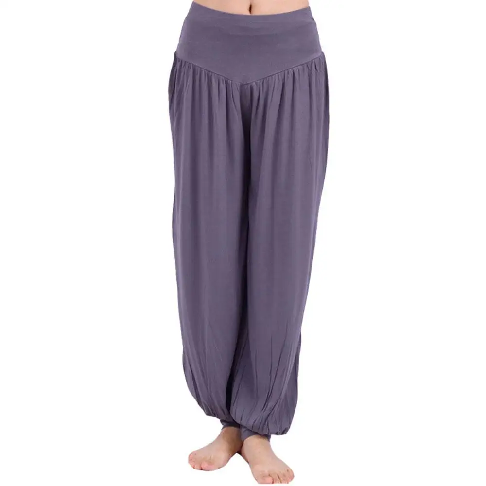 Брюки для йоги, свободное однотонное вискозное шаровары больших размеров, брюки для занятий спортом, танцевальные брюки для танца живота