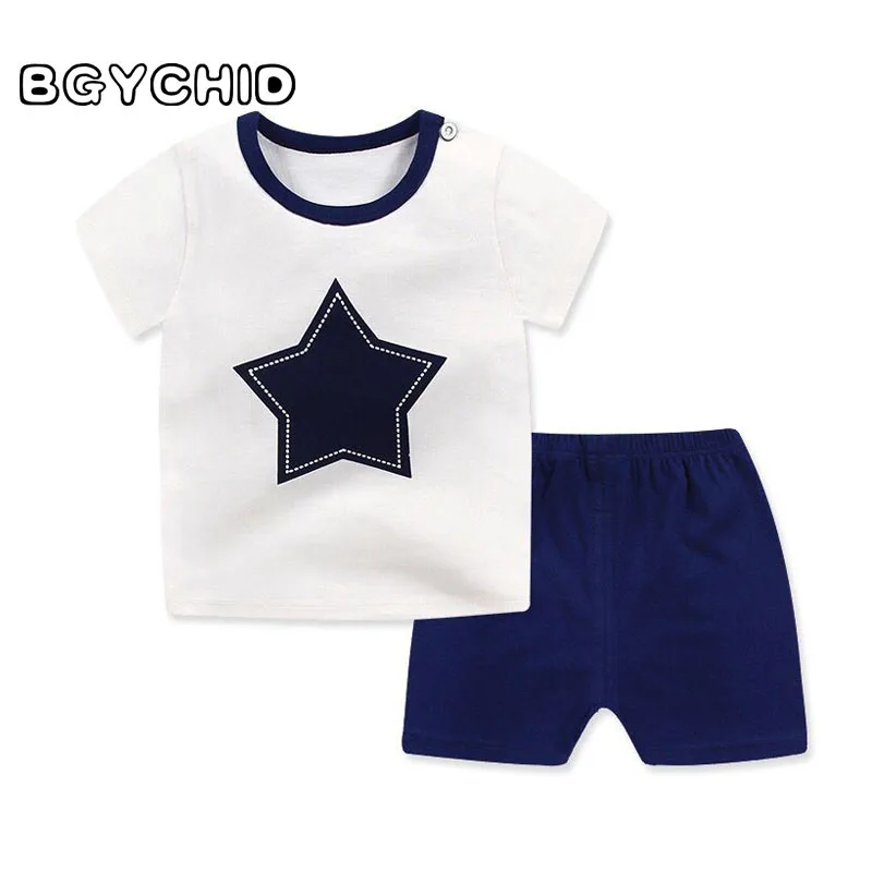 Boys Clothing Sets Cotton Baby Boys Clothes Set Summer Star Printed Kids Shorts Suits Boys Clothes Summer 0