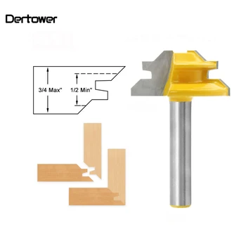 

45 degree 1/4-Inch Shank Carbide alloy T-shape Tongue and Groove Router Bit Set Wood Milling Cutter Woodworking Tool