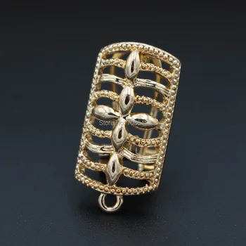 

Metal Clip Earring Post with Loop Hanger 12*23mm Hollow Rectangle DIY Findings for Pearls Stud Earrings Retro Jewelry Making