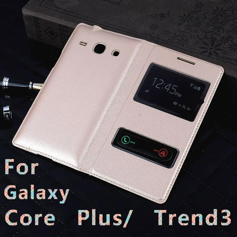 Для Samsung Galaxy Core Plus G350 G3500/Trend 3 G3502 G3508 Window Smart View Флип кожаный чехол батарея задняя