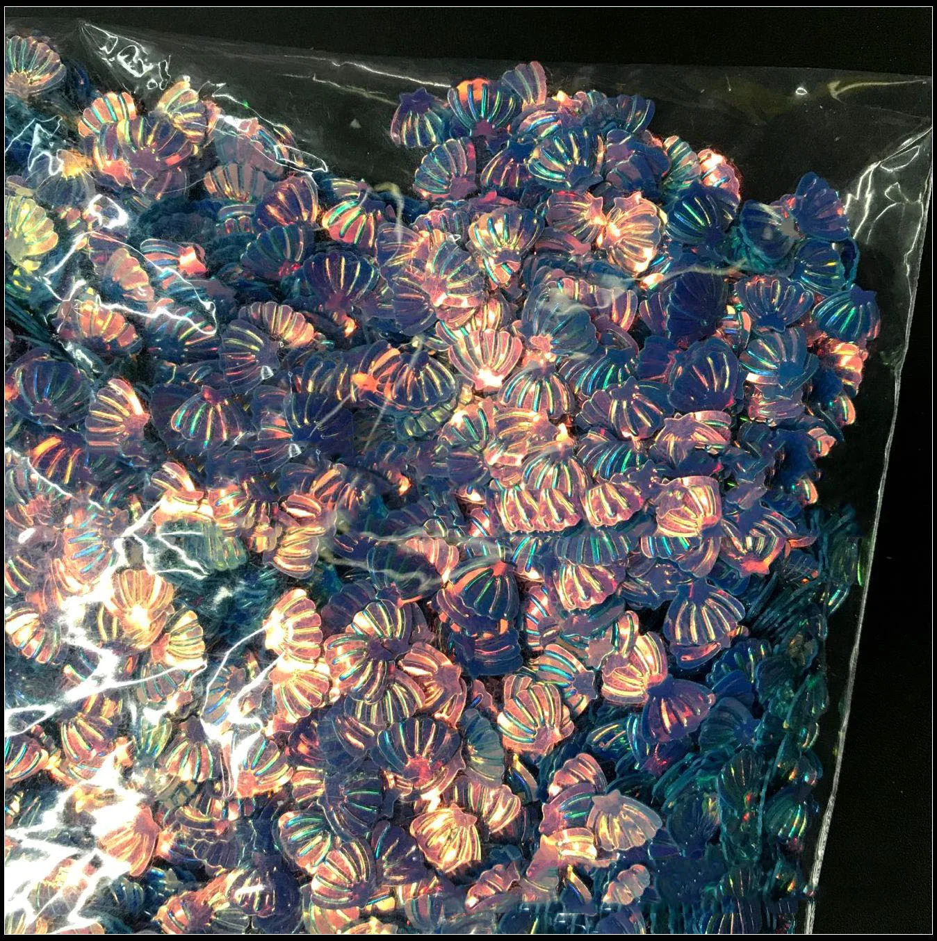 12 цветов, 500 г/пакет Русалка 7 мм в форме раковины голографические Блестки для ногтей лак для ногтей Маникюрный Инструмент украшения ногтей DX01-012