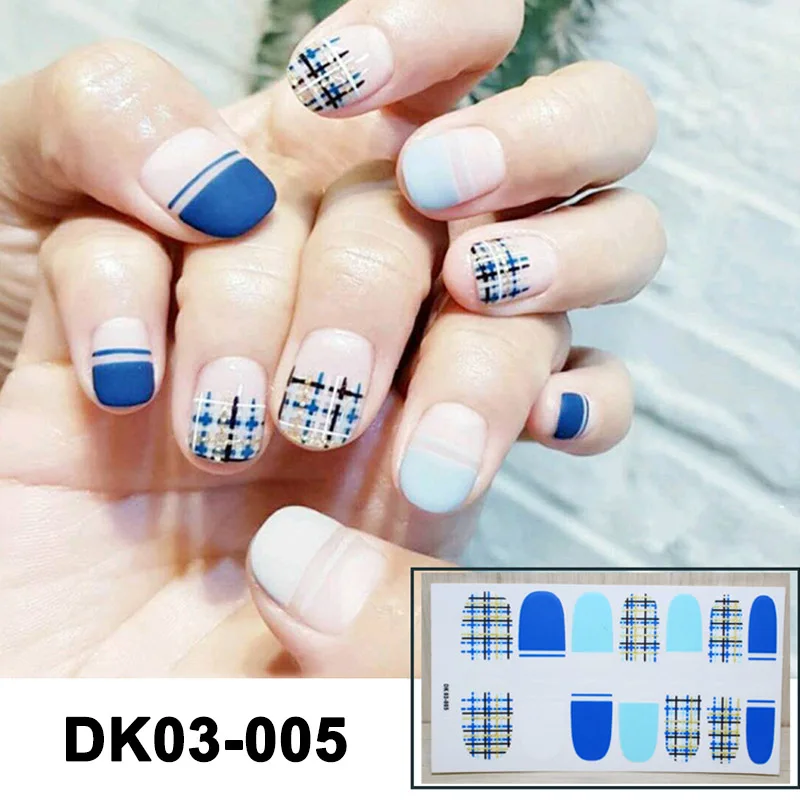 14 шт/лист матовые наклейки для ногтей DIY водонепроницаемые украшения для ногтей- MS - Цвет: DK03-005