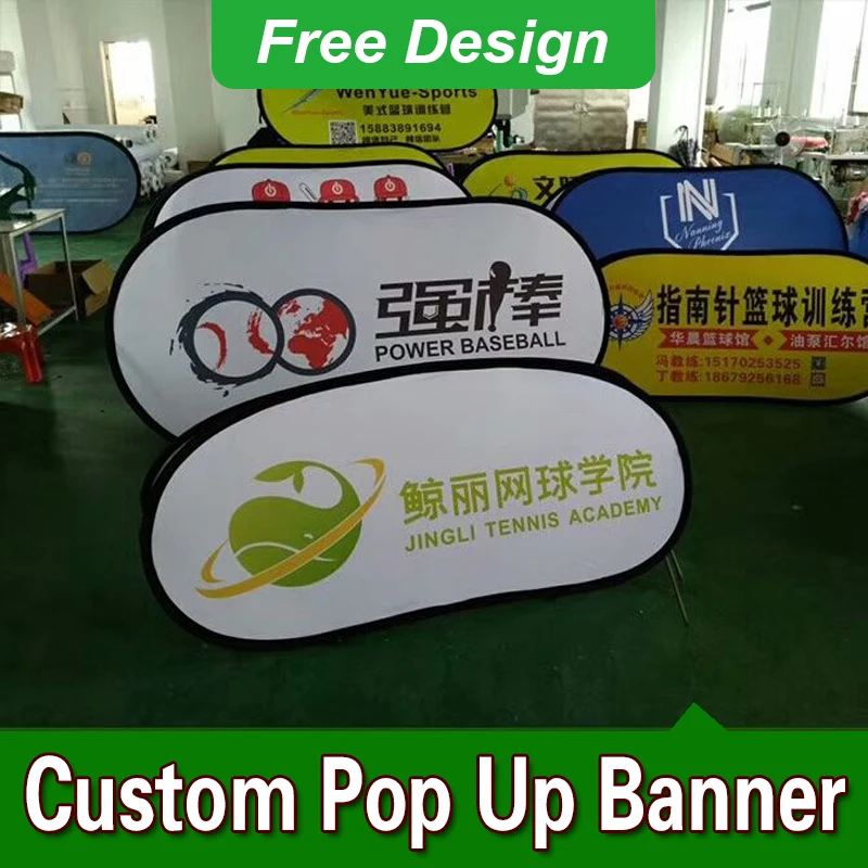Free Design Free Shipping Vertical Top Banner Frame Pop Up Signs