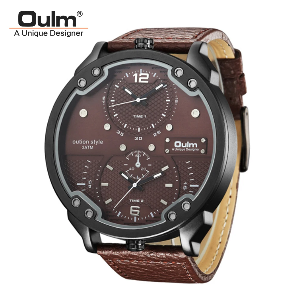 

Oversized Men's Big Watch Luxury Brand Famous Unique Designer Quartz Watch Male Large Watches Men Oulm relogio masculino