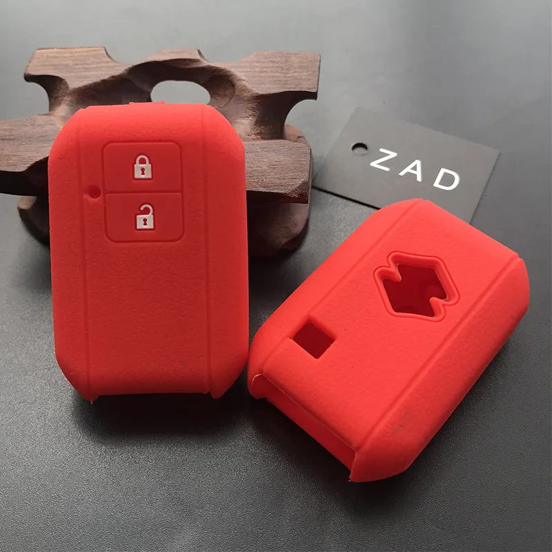 ZAD силиконовый резиновый чехол для ключа автомобиля, набор для suzuki, swift wagon R, японский монополия, тип 3c, 2 кнопки дистанционного ключа, держатель - Название цвета: Красный