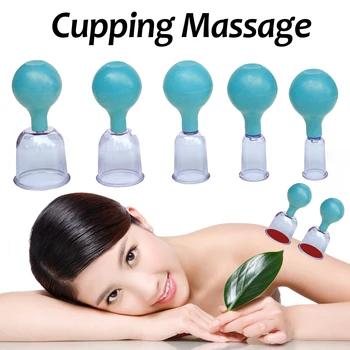 

5Pcs Massage Cups PC Rubber Anti Cellulite Slimming Massage Vacuum Massage Therapy Set Of Family Body Massage Health Care Tools