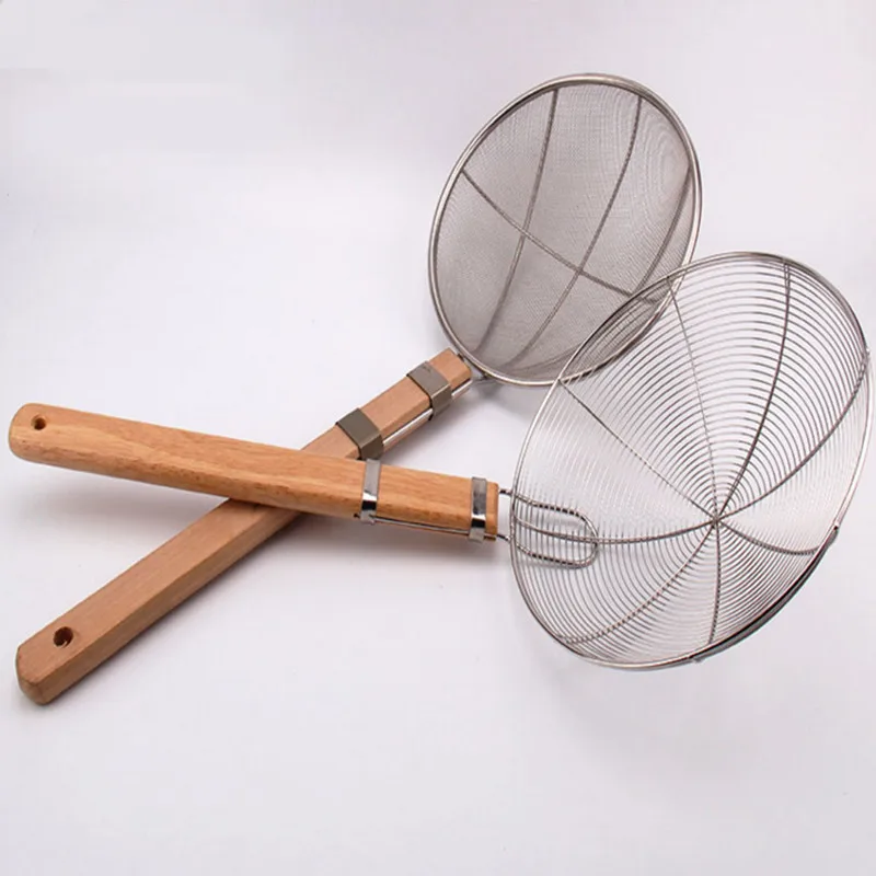 

big mesh Strainers Stainless Steel Colander Soup Skimmer chef Kitchen french fries fryer oil frying scoop noodles dumpling sieve