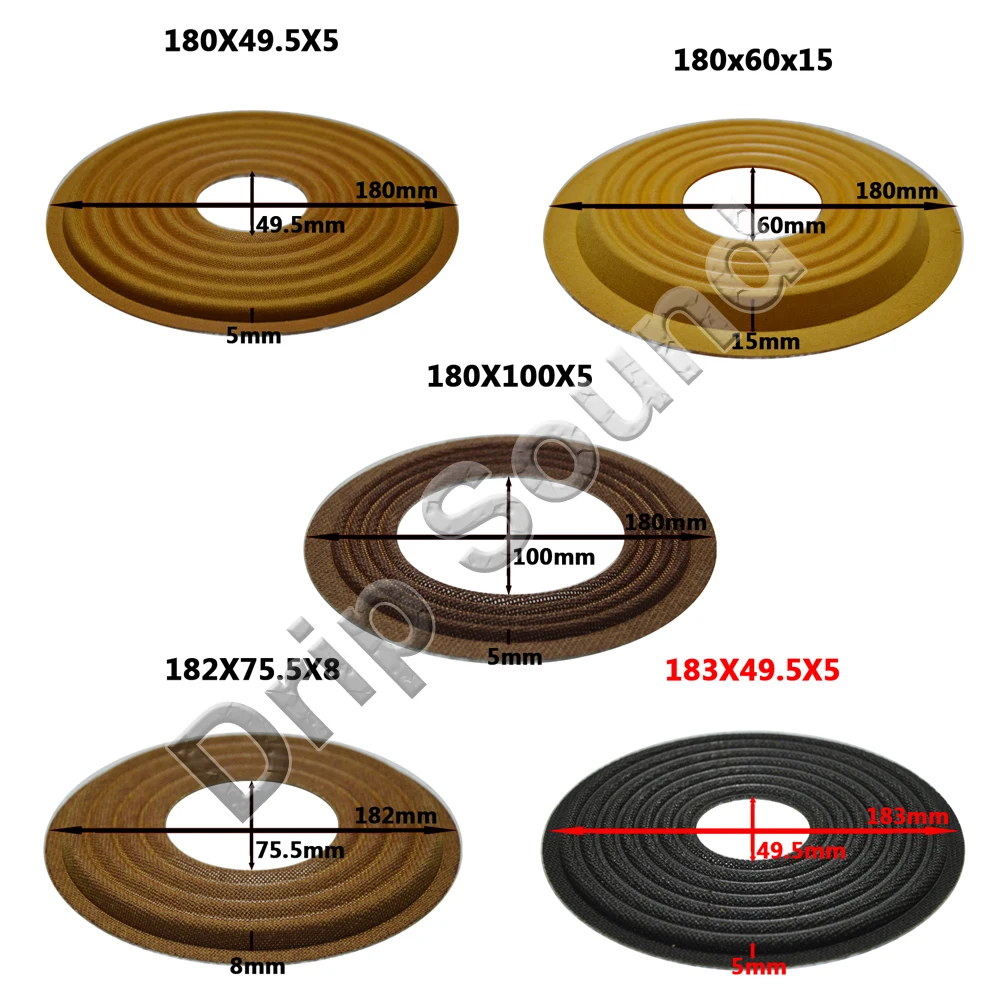 2 шт. 49,5/60/100/100mm Core OD180-183mm Упругая волна сабвуфер динамика колонки с низкими басами ремонт Spider гаситель