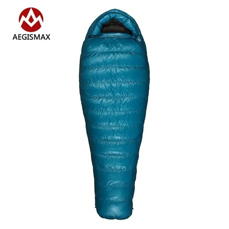 Удлиненный спальный мешок AEGISMAX M3 для мам ультралегкий 95% белый гусиный пух