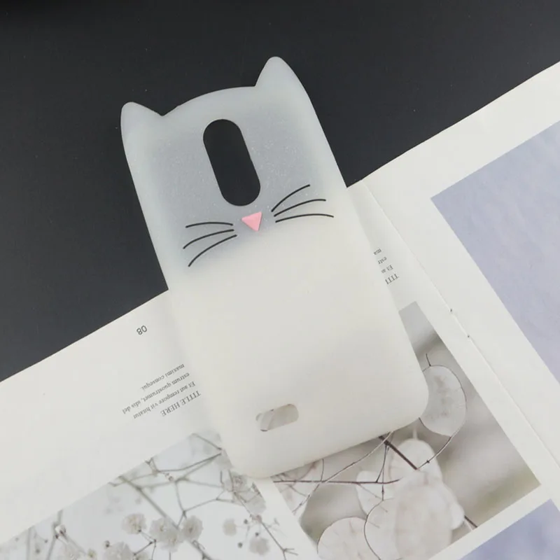 Милый силиконовый чехол с 3D рисунком для LG K7 2017X230 чехол s Япония блестящая борода кошка кошечка с милыми ушками чехол для телефона K4 K8 K10 - Цвет: HuxuClear