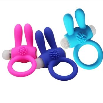 Rabbit Vibrators Delay cockring lasting Ejaculation Lock Fine triple vibrator Sex Toys product for Men penis extender ball loop 6