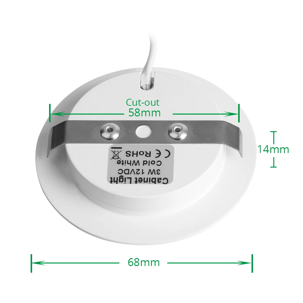 GO OCEAN Под светильниками в шкафу Светодиодная ночная лампа Dimmable 12V 3W Круглый свет шкафа под шкафом Кухонные светильники Встречное освещение