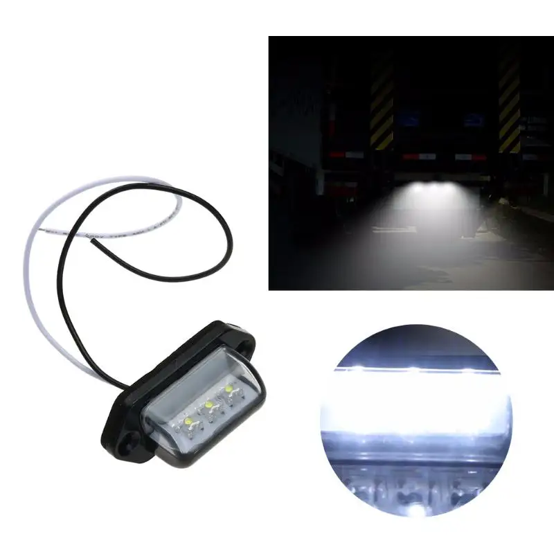 

VODOOL 2pcs Car Styling 12V 3LED Car Trail Light Truck Trailer Number Licence Plate Lights Rear Tail Lamps Car Accessories