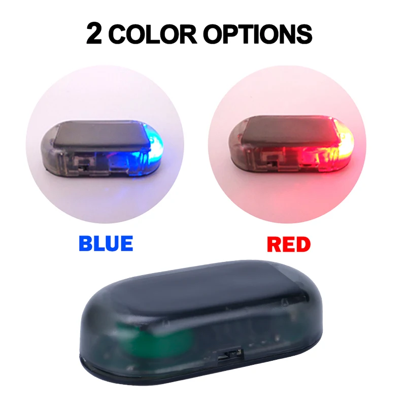 

Fake Solar Car Alarm Led Light-Security System Warning Theft Flash Blinking Red/Blue car interior lighting luces led para auto