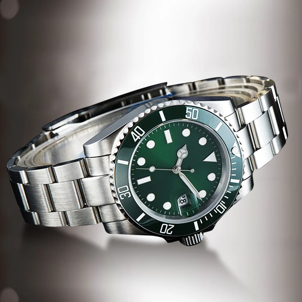 

40mm men's watch SUB green ceramic bezel sapphire glass automatic sports stainless steel bracelet Z-6