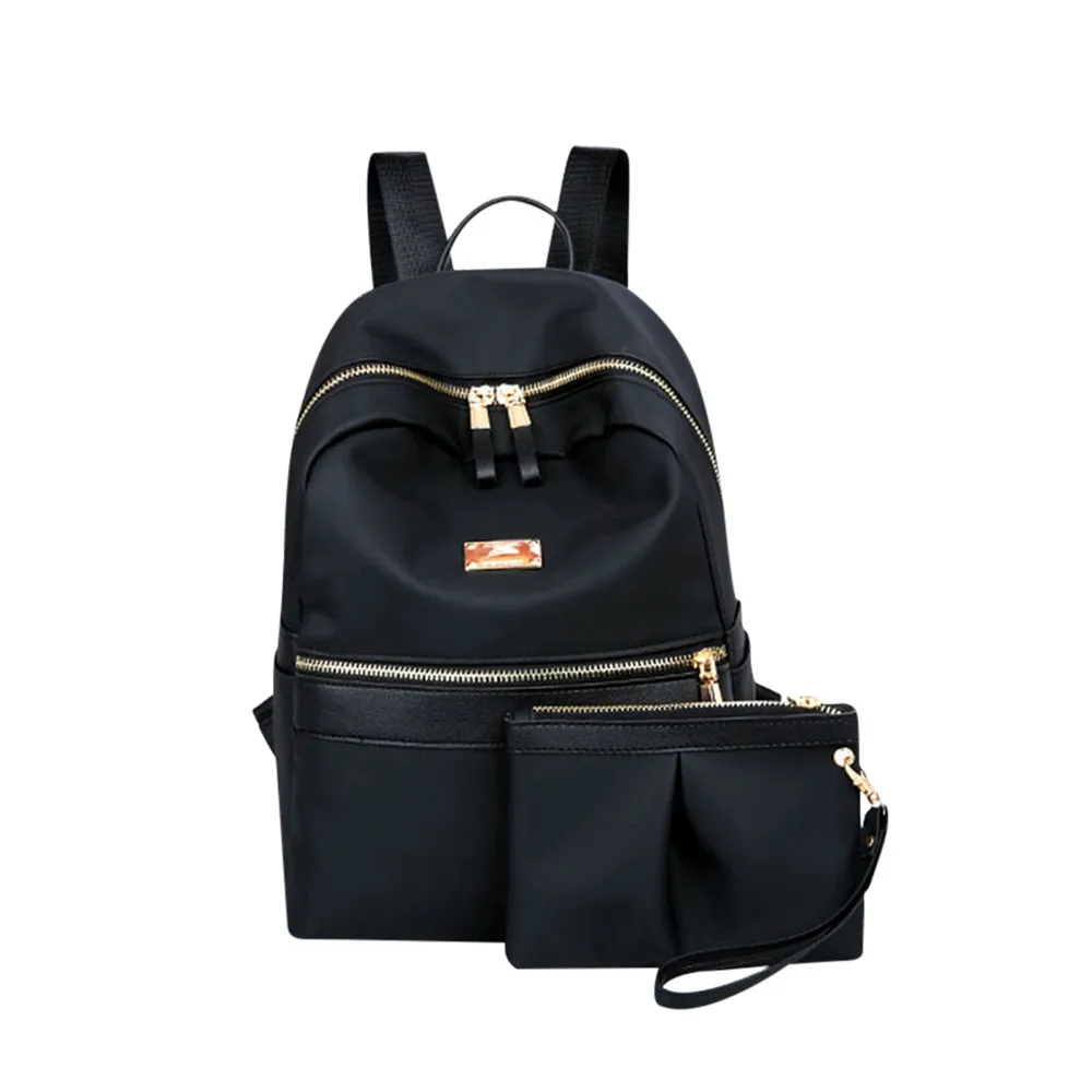 

OCARDIAN Backpack female School Backpack Two Piece Set Solid Shoulder Bag Backpacks Pruse Zipper Drop shipping A0928#25