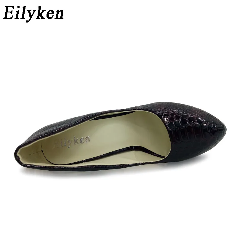 Eilyken New Snakeskin Pumps 16 CM high With Club high heels Sexy high-heeled shoes Round Toe Women Pumps Big size 40