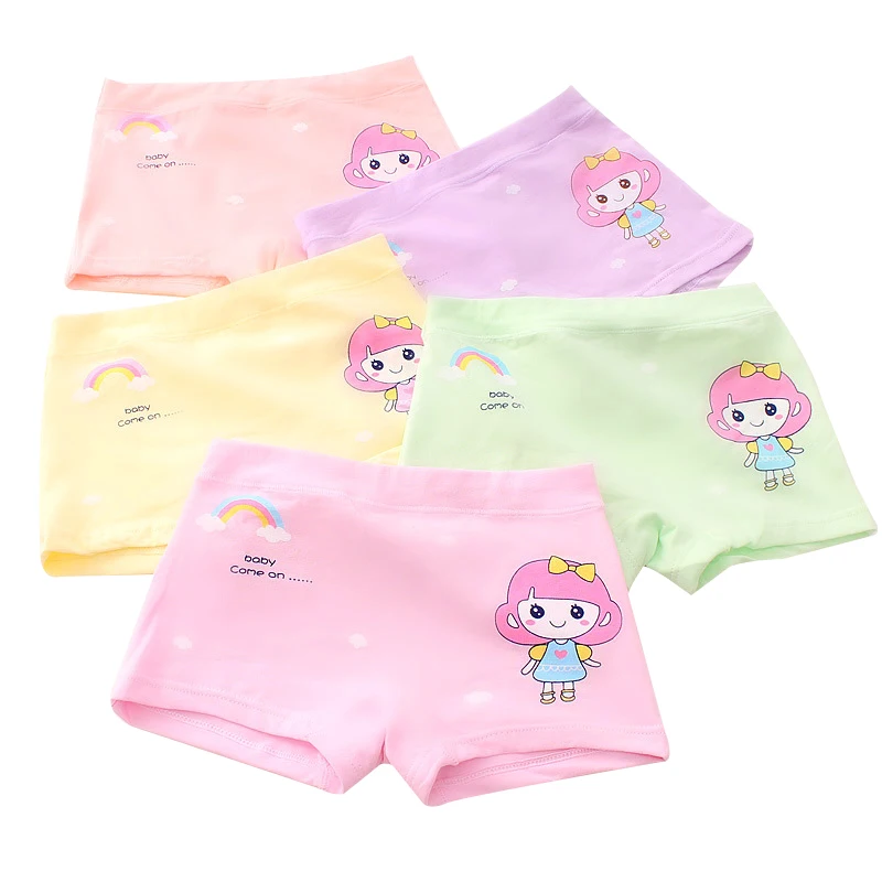 

5Pcs/lot New Children Cotton Panties Cute Cartoon Girls Underwear Kids Princess Underwear Boxer Briefs Panties 3-10T