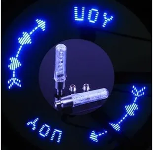 

Whole Sale 100pcs/lot doubl-sided letter Bike Bicycle Motorcycle Tire Spoke Wheel Light Lamp Neon Valve Flash 7 LEDs Blue Red