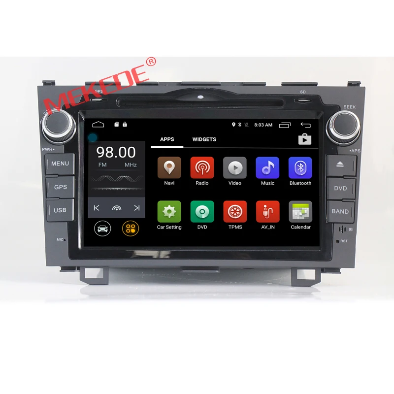 Top Android 7.1 HD Quad Core 2G RAM 1024X600 Car DVD Player For Honda/CRV CR-V 2006-2011 GPS Navigation Stereo DTV DAB+ SWC BT CAM 1