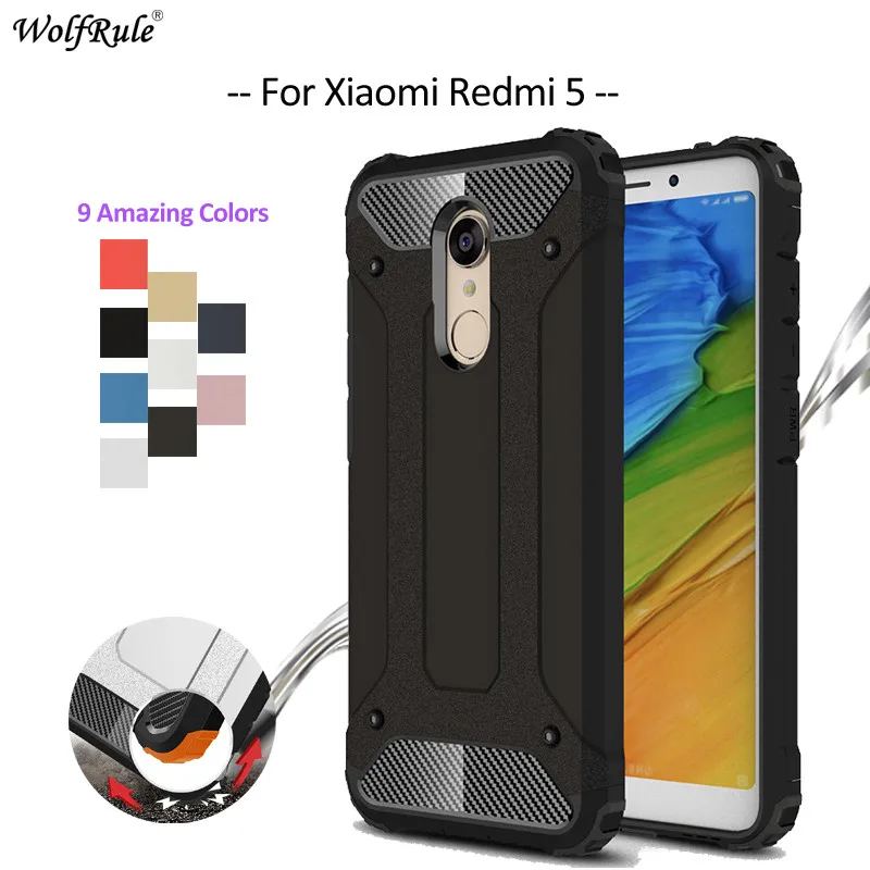 

WolfRule For Cover Xiaomi Redmi 5 Case TPU & PC Armor Mobile Phone Case For Xiaomi Redmi 5 Cover Phone Bag Case 5.7''