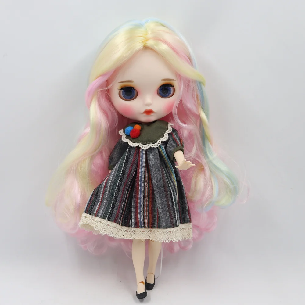 Ледяной DBS Blyth кукольные розовый смешанный волос матовая лицевая сторона и Ти