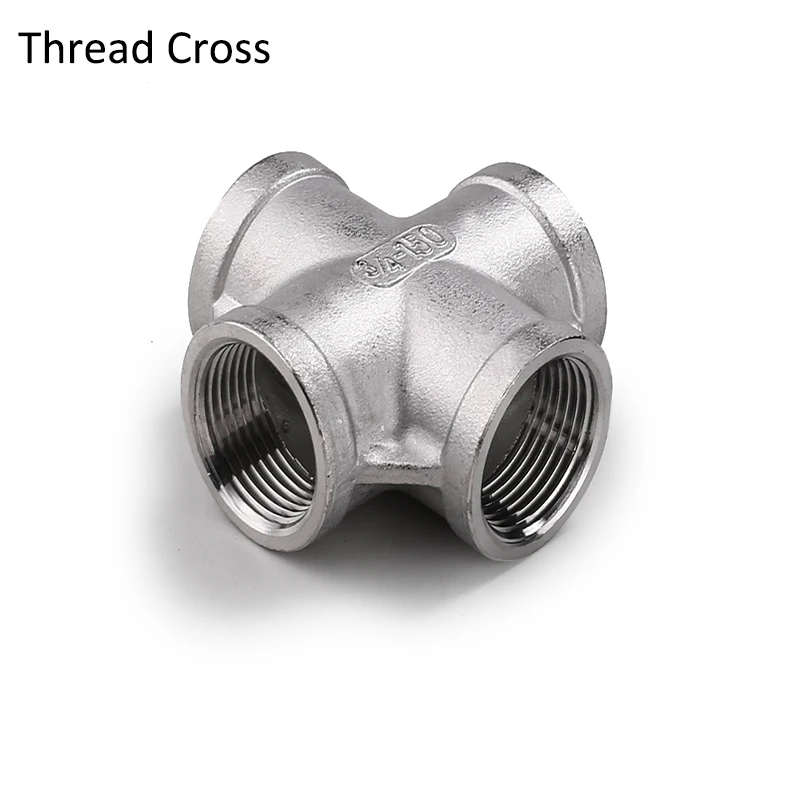 

DN6 DN8 DN10 DN15 DN20 BSPT Threaded SS304 Stainless Steel Cross, Thread Cross, 4 way Pipe Fittings