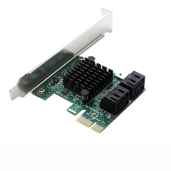 

PCIe PCI Express to 6G SATA3.0 4-Port SATA III Expansion Controller Card Broad Adapter