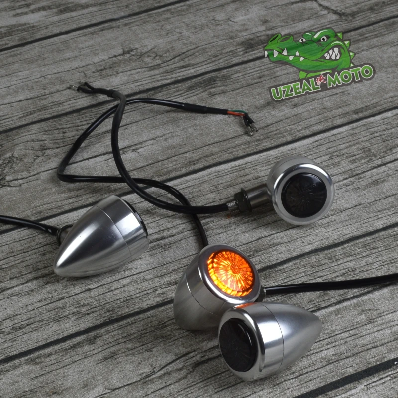 

Retro motorcycle custom general universal uminum alloy bullet CNC CE certification high brightness indicators turn signal lights