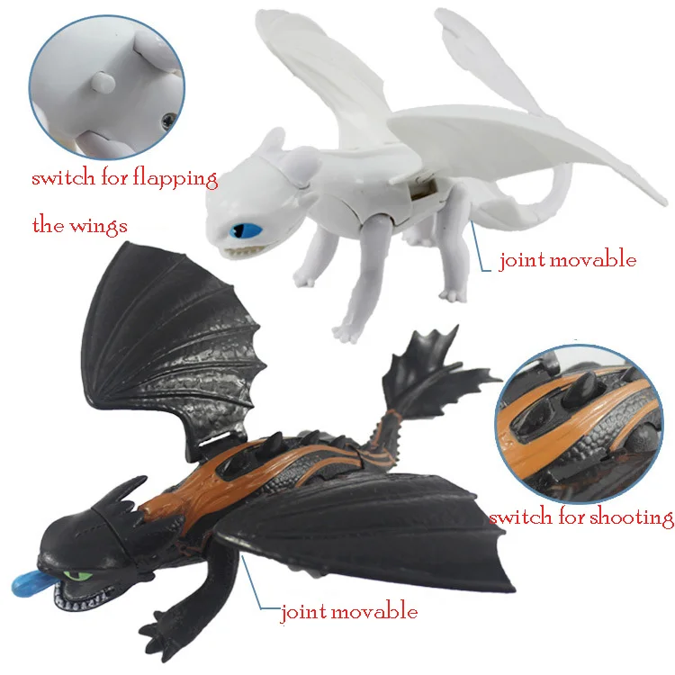 

9" 23cm Toothless Lightfury Figure Dolls Function Toys How To Train Your Dragon 3 Movable Joints Action Toys Figure Kid Gift
