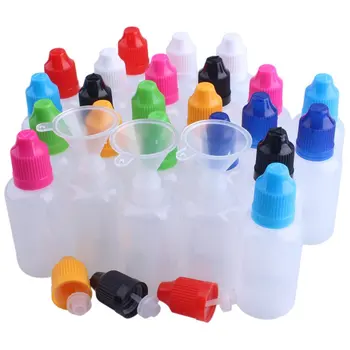 

10pcs 50ml LDPE Empty Plastic Squeezable Eye Dropper E Liquid Juice Refillable Bottles with 10 bottles of 2 funnels