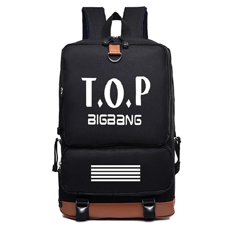 Новые поступления Bigbang мужской рюкзак Mochila школьные сумки ноутбук рюкзак большой емкости Повседневная Сумка Рюкзаки Сумка для ноутбука - Цвет: Черный