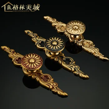 

Full copper simple drawer handle single hole antique copper cabinet cabinet handle wardrobe door pure copper European style