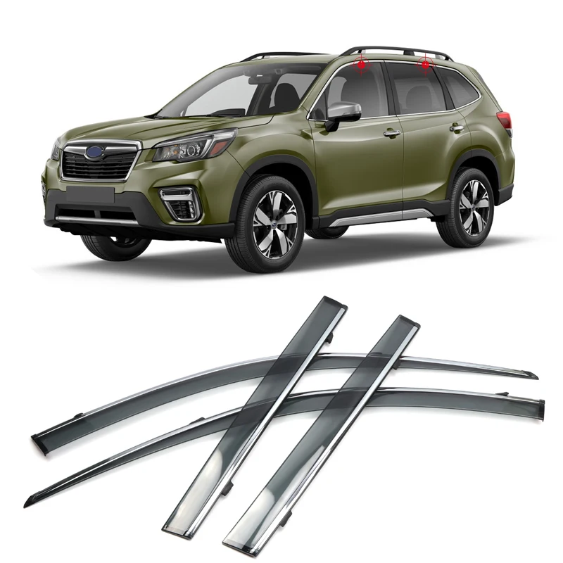 

For Subaru Forester SK 2019 Car Accessories Window Visor Vent Shade Rain Sun Wind Guard Deflectors with Chrome Trims