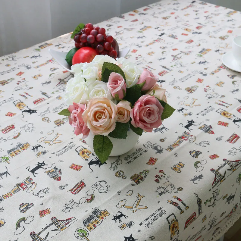 Горячая Мода Милое животное кошка скатерть с принтом прямоугольная утолщенная