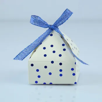 

20pcs Pyramid Style Wedding Favors Supplies Dot Dragee Candy Box with Ribbon Gift Box Party Packaging Chocolate Box Baby Shower