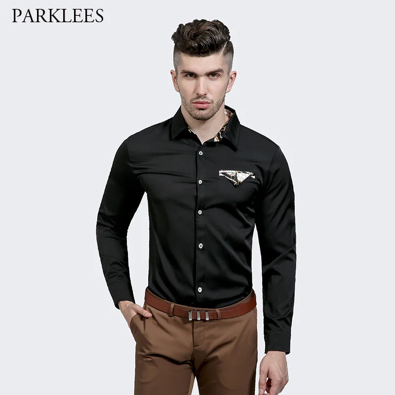 Fake Pocket Shirt Men 2017 Brand New Cotton Male Shirt Casual Button