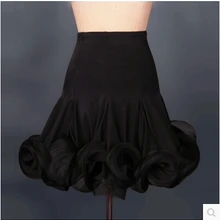 Костюм для латинских танцев, Сексуальная гофрированная Короткая юбка для женщин, шифоновая юбка для латинских танцев, костюм для соревнований