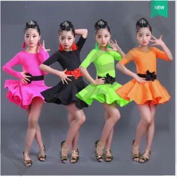 ballroom dance competition kids dancing dresses kids latin practice wear skirts kid child flamengo costumes for children salsa