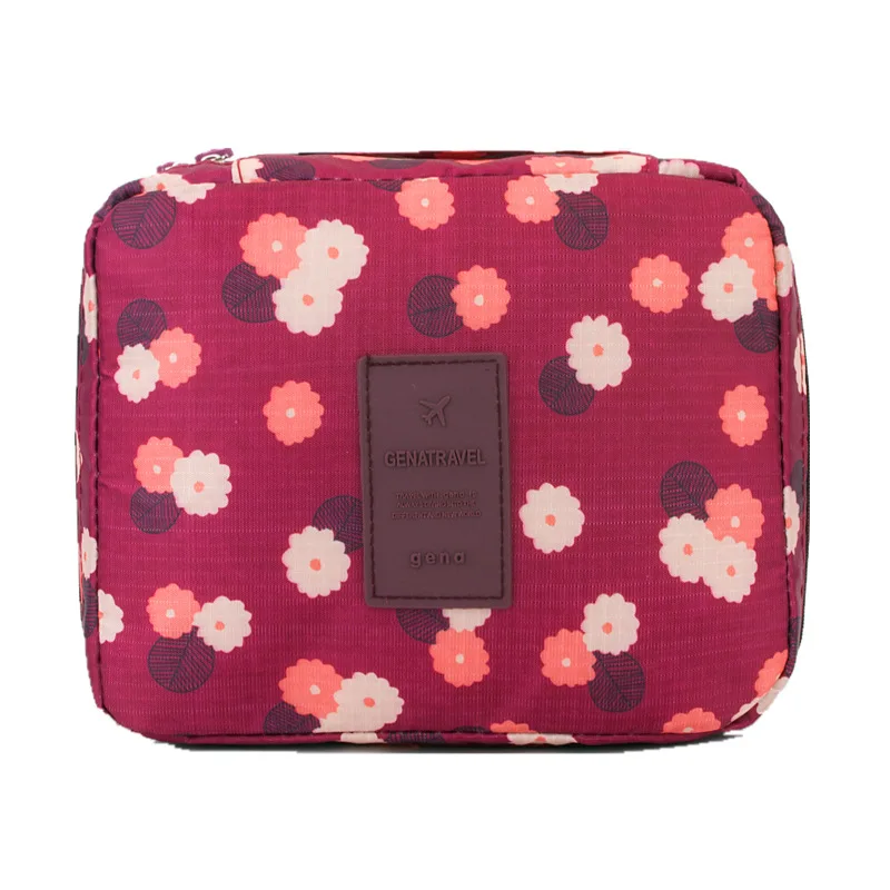 Snailhouse цветочная ткань переносная дорожная сумка для мытья Дорожная сумка для хранения квадратная косметичка для ванной водонепроницаемый чехол для хранения сумки - Цвет: wine red hua