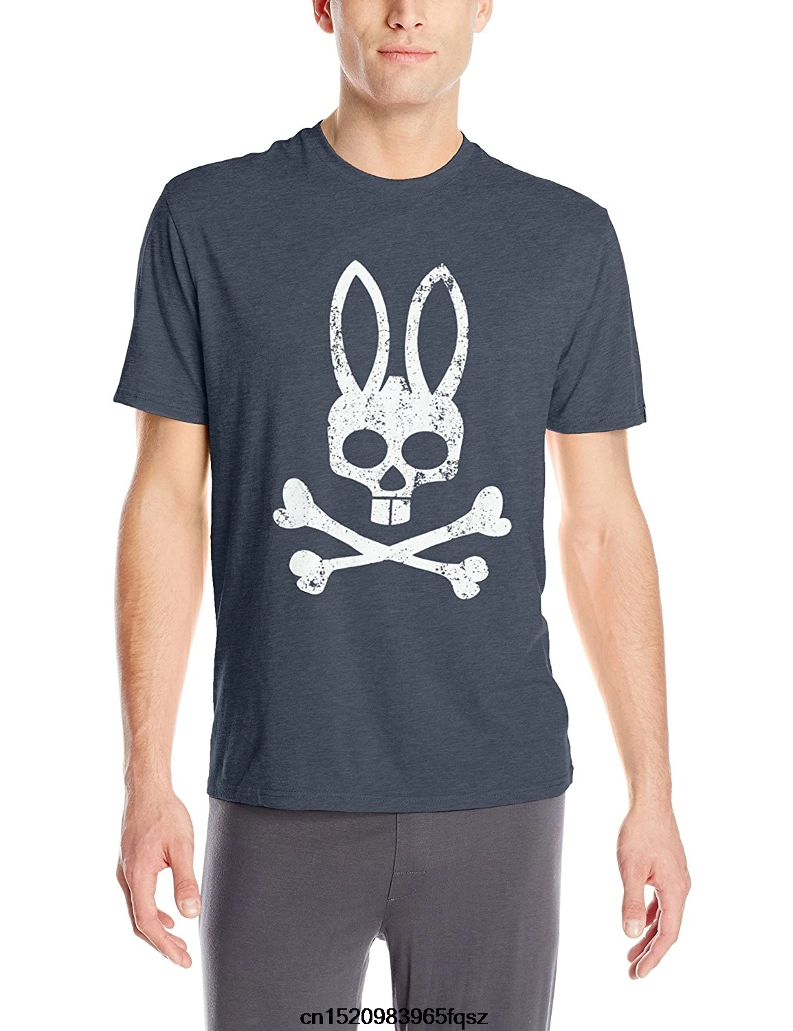 T camisa de los hombres camisetas ropa de marca divertido Psycho Bunny  hombres Grande conejito tripulación salón camiseta|Camisetas| - AliExpress