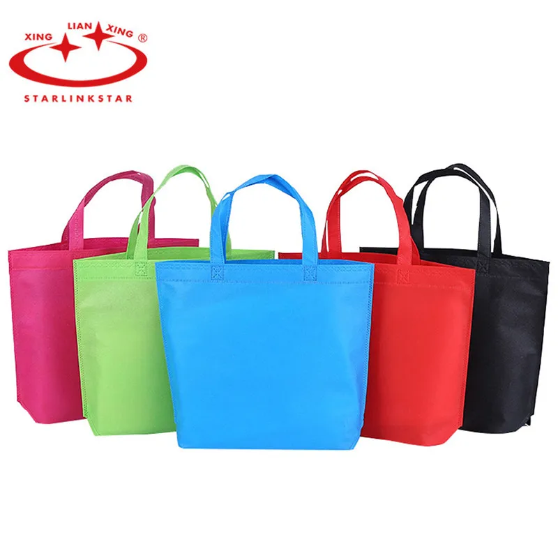 

1 Pcs Non-Woven Foldable Storage Shopping Bag Multiple Colour Super Eco Reusable Bag Tote Bag Kitchen Storage Organizer