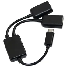 Kabel hosta micro usb, micro usb męski na 2X typ A podwójny USB żeńskie Adapter OTG konwerter Hub na Tablet z androidem Pc i Smart Pho